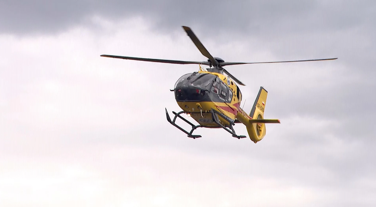 Zderzenie czterech auto koło Krosna. Lądował śmigłowiec LPR