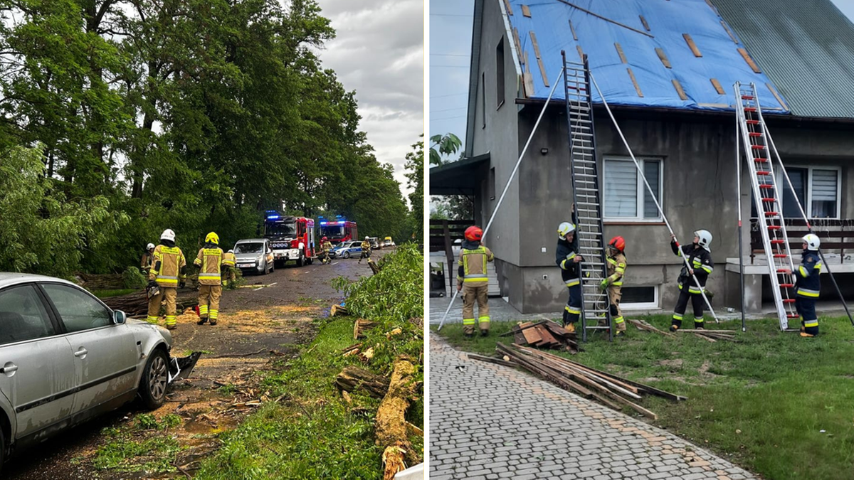 Bilans burz nad Polską. Niemal 850 interwencji, zniszczone dachy, powalone drzewa