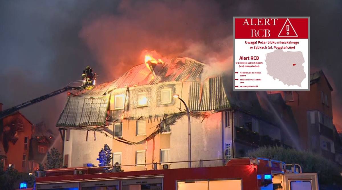 Pożar w Ząbkach. Mieszkańcy otrzymali alert RCB