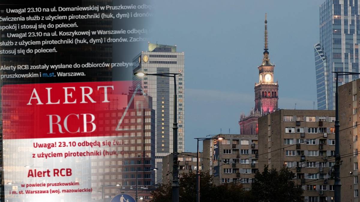 "Huk, dym i drony". Mieszkańcy Warszawy dostali pilny alert RCB