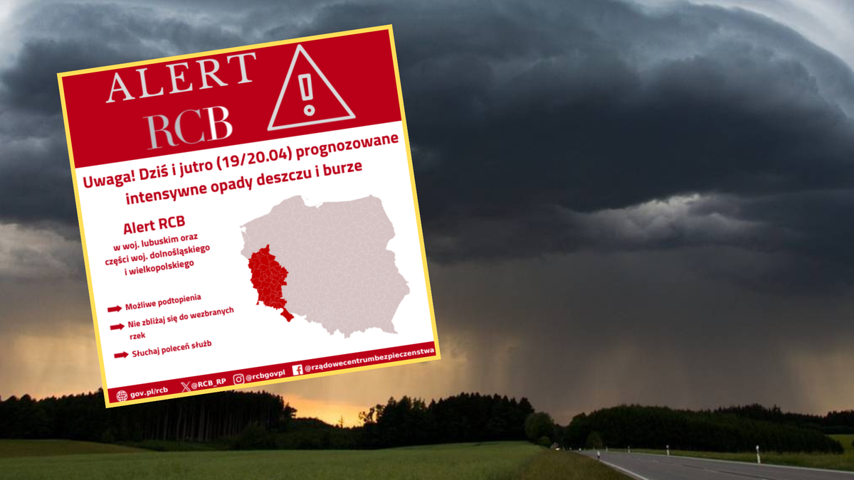 Ściana deszczu w trzech województwach. Jest alert RCB