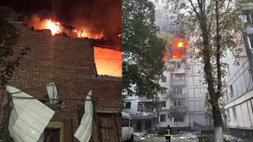 Zmasowany atak Rosji na Ukrainę. W powietrzu setki dronów