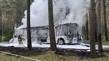 Pożar autobusu szkolnego w Wielkopolsce. Uczniowie jechali na wycieczkę