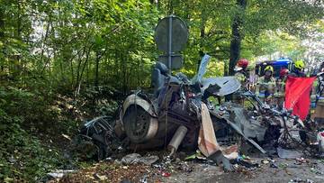 Tragiczny wypadek. Uderzył w drzewo, z samochodu zostały strzępy