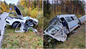 Zderzenie busa z autem. Są poszkodowani, w akcji śmigłowiec LPR