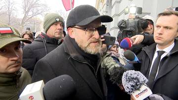 Grzegorz Braun stawił się w prokuraturze. "Akt bezczelnego bezprawia"